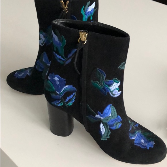 Vero Cuoio suede embroidered booties - Picture 4 of 5